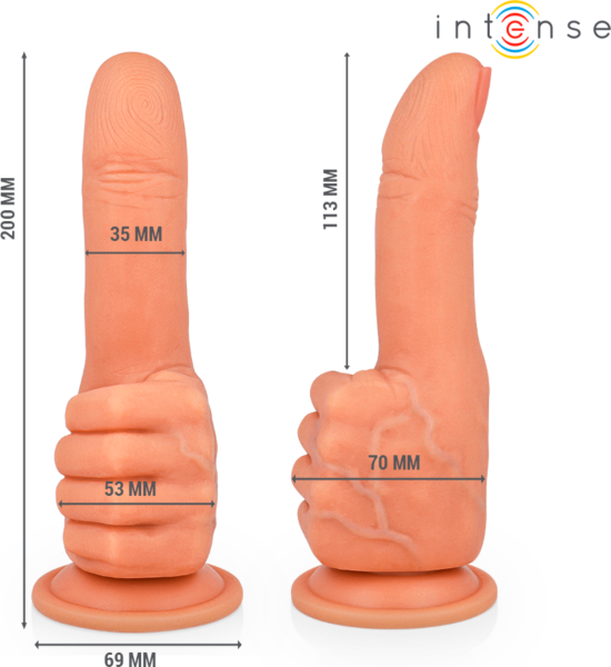Dildo Intense Bender a forma di mano con base a ventosa