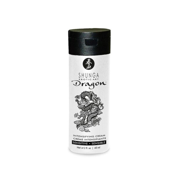 Crema stimolante Shunga Dragon Sensitive nel suo flacone da 60 ml