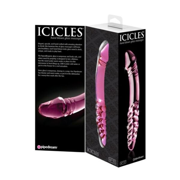 Dildo di vetro Pipedream Icicles N. 57 a doppia estremità