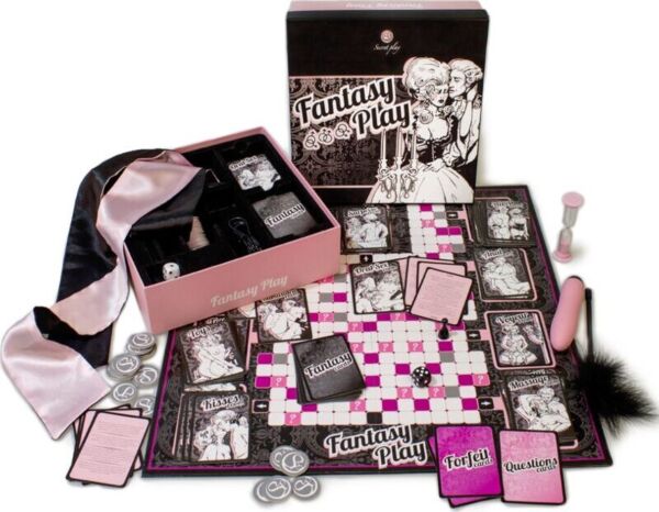 Gioco da tavolo erotico Secret Play Fantasy Play con tabellone, carte e accessori