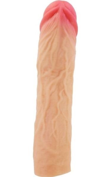 Guaina per pene con estensione Pretty Love BI-026269, con vene in rilievo e testa pronunciata