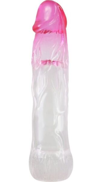 Guaina per pene Pretty Love Neron, con punta a forma di glande e corpo rigato
