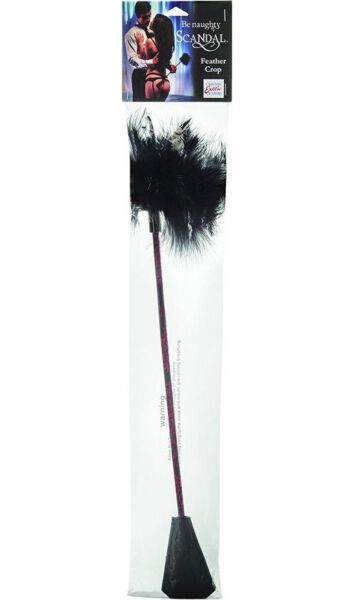 Frustino con piume CalExotics Scandal Feather Crop, rosso e nero