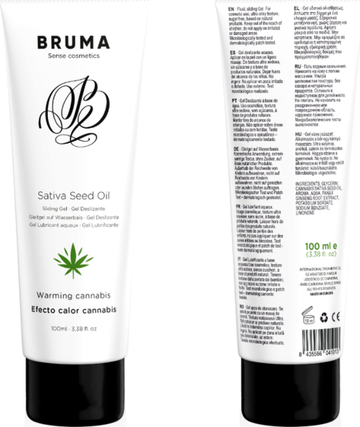 Gel lubrificante Bruma Cannabis al gusto cannabis con effetto calore, nei formati da 6 ml e da 100 ml