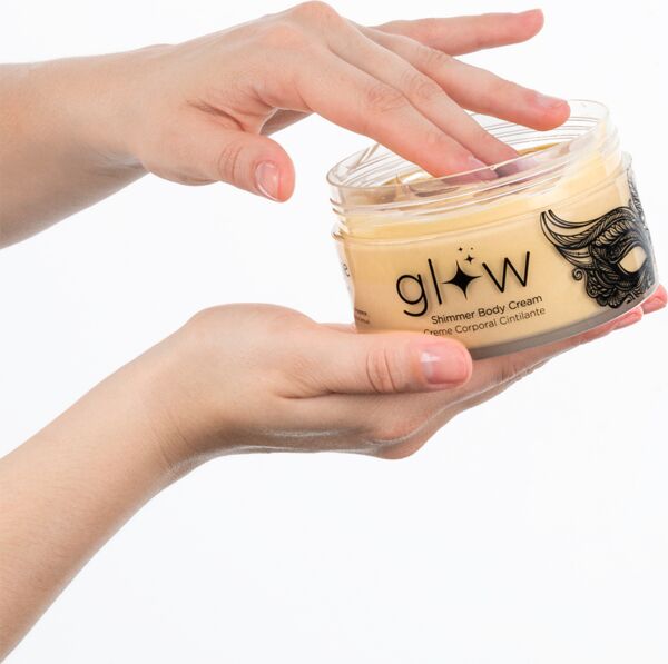 Barattolo della crema corporale Orgie Glow Shimmer Body Cream da 250 ml
