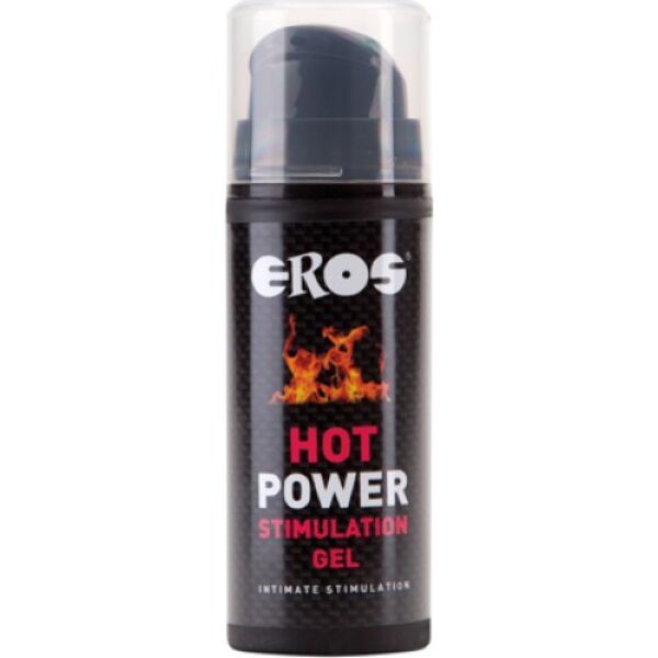 Gel stimolante Eros Hot Power 30 ml nel suo flacone con dosatore a pompa