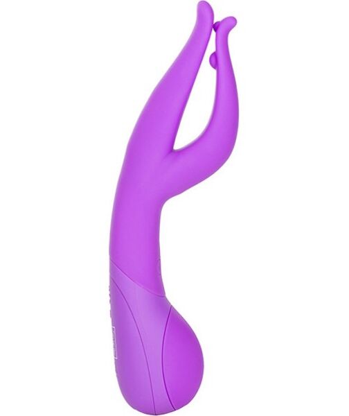 Vibratore rabbit Calexotics Impress Dual Kiss color lilla, con stimolatore clitorideo