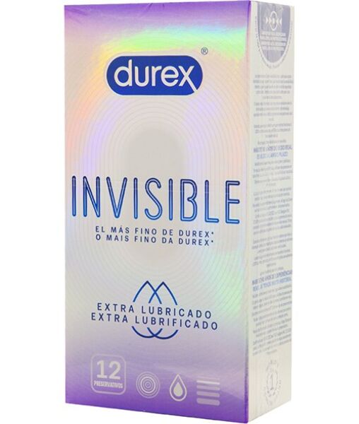 Preservativi trasparenti Durex Invisible Extra Lubricated, 12 pezzi