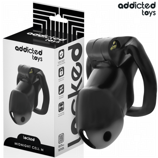 Gabbia di castità Addicted Toys Locked Mindnight Cell con i suoi anelli e le sue chiavi