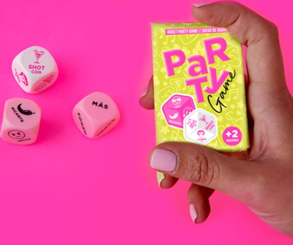 Gioco di dadi per adulti Sexitive Party Game, con i suoi 3 dadi