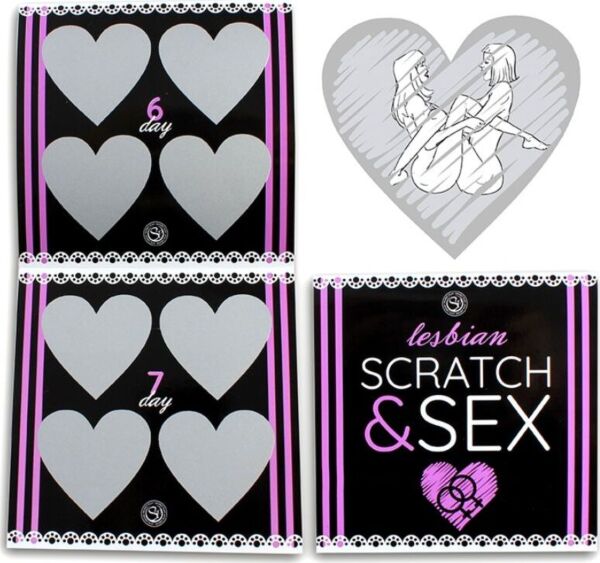 Gratta e vinci Secret Play Scratch & Sex Lesbian, gioco erotico di posizioni lesbiche per coppie