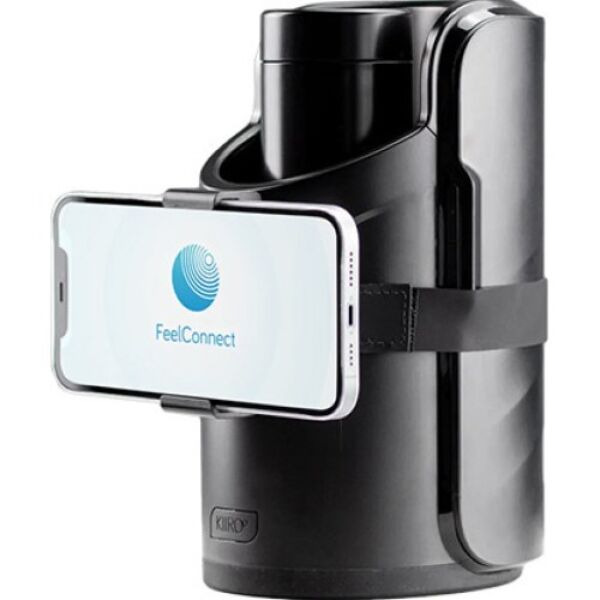 Supporto per smartphone Kiiroo Keon 1 Phone Holder, di colore nero, con la sua cinghia in velcro