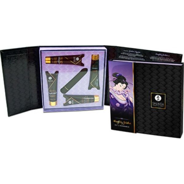 Kit erotico Shunga Naughty Geisha con bullet vibrante, lubrificante Toko, gel Secret Garden e creme Dragon e Rain of Love