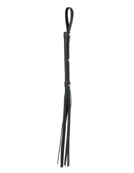 Frusta Pipedream Deluxe Cat-O-Nine Tails 50 Sfumature con strisce di pelle, manico intrecciato e cinturino
