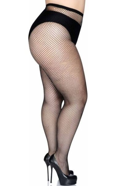 Collant a rete Leg Avenue Risa in taglia Queen, colore nero