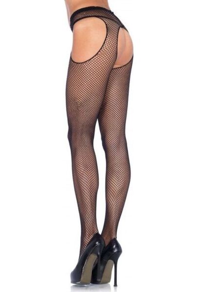 Collant a rete nero Leg Avenue Harley Fishnet con aperture sui fianchi