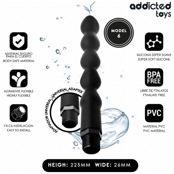 Doccia anale Addicted Toys Modello 6 con il suo adattatore universale