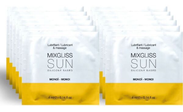 Scatola da 12 monodosi del lubrificante al silicone Mixgliss Sun Monoi