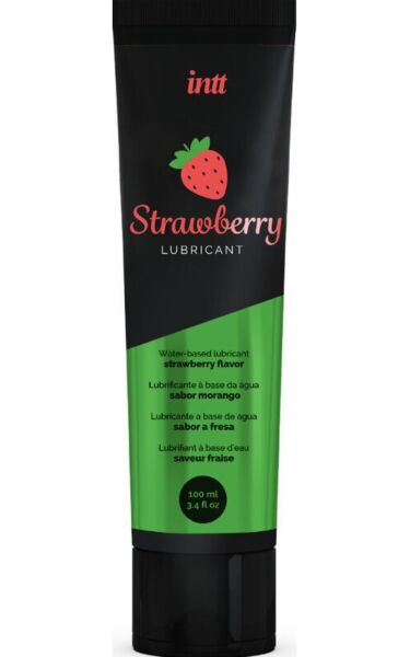 Lubrificante a base d'acqua INTT da 100 ml, nel gusto zucchero filato e nel gusto fragola