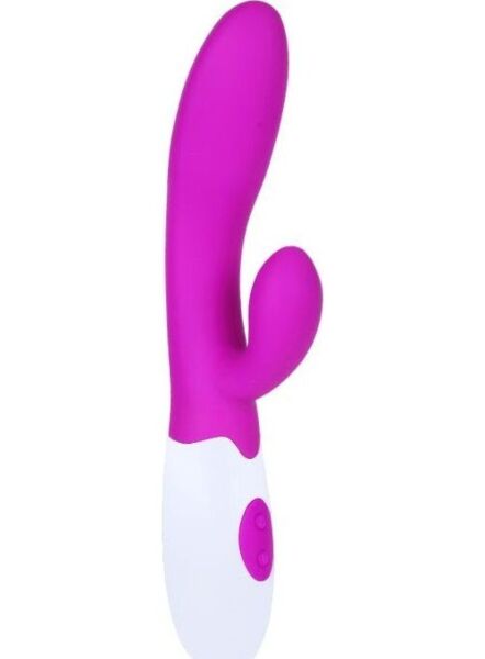 Vibratore rabbit Pretty Love Flirtation Alvis lilla e bianco, con parte inseribile e stimolatore del clitoride