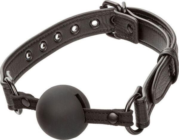 Bavaglio a sfera CalExotics Nocturnal Collection Ball Gag nero, con sfera in silicone e cinghia con fibbia