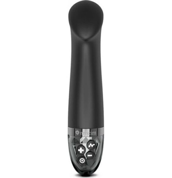Vibratore e-stim Mystim Right on Ron Black, in silicone nero e a forma di punto G