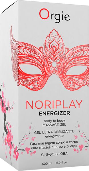 Flacone da 500 ml del gel per massaggio Nuru Orgie Noriplay Energizer