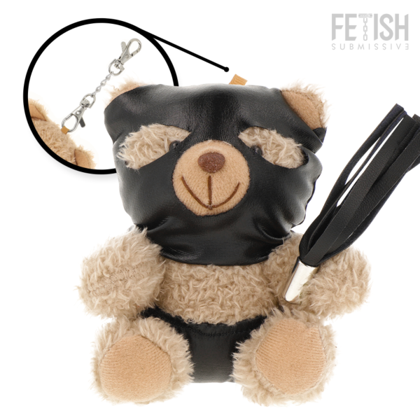 Orsacchiotto BDSM Fetish Submissive Luno, con maschera nera e frustino