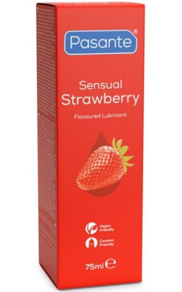 Flacone di lubrificante Pasante Sensual Strawberry da 75 ml al gusto di fragola
