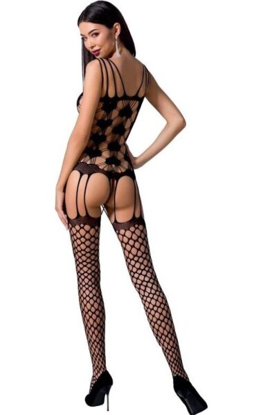 Bodystocking Passion BS067 in rete con pizzo e apertura sul cavallo