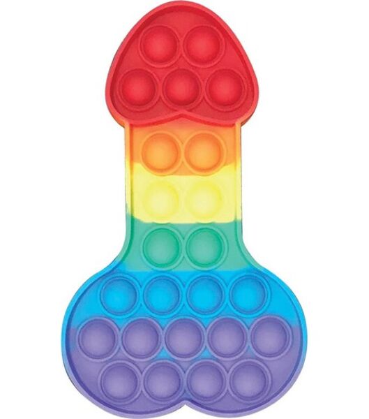 Pop it antistress Kheper Games Penis Pop-It Toy a forma di pene con bolle color arcobaleno