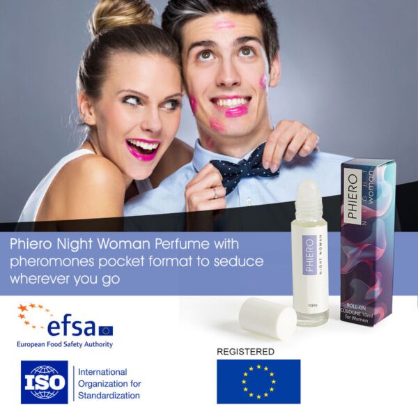 Profumo con feromoni Phiero Night Woman di 500Cosmetics, in formato roll-on da 10 ml