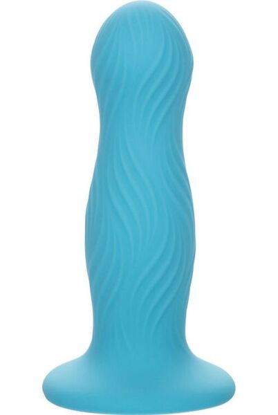 Plug anale CalExotics Wave Rider Swell blu, con superficie ondulata e base a ventosa