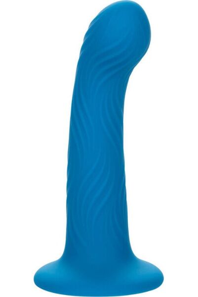 Plug anale CalExotics Wave Rider Ripple blu, con superficie ondulata e base a ventosa