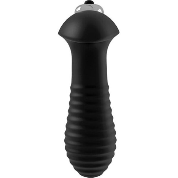 Plug anale S Pleasures Butt Plug Spiral nero, con punta a spirale e base