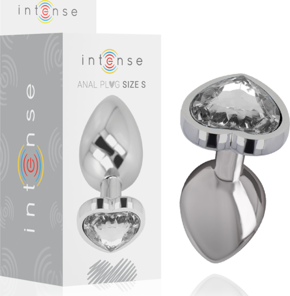 Plug anale Intense Heart in metallo con gioiello a forma di cuore