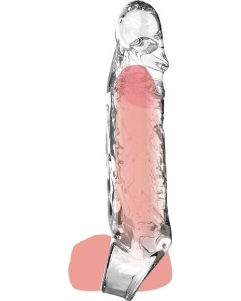 Guaina per il pene ToyJoy Get Real Extension Sleeve Medium trasparente da 16 cm