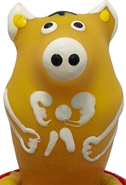 Preservativo decorativo Condomerie Pig Sitting Yellow a forma di maiale giallo seduto