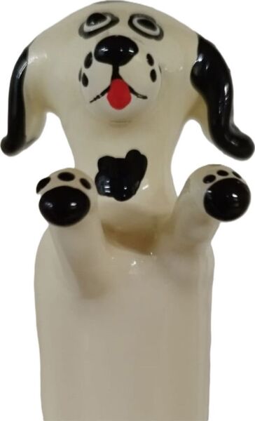 Preservativo decorativo Condomerie Happy White Dog XL, dipinto a mano