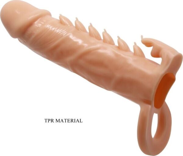 Guaina per pene Pretty Love BI-026246 con cinghia per i testicoli e stimolatore a forma di coniglietto