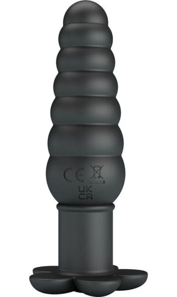 Vibratore anale Pretty Love BI-040203 in silicone nero con la sua impugnatura