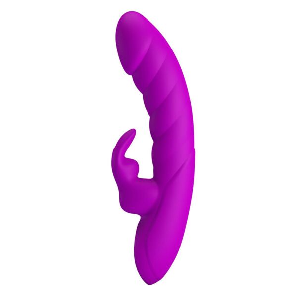 Vibratore rabbit Pretty Love Monica di colore viola, con la sua punta curva e il suo braccio per il clitoride