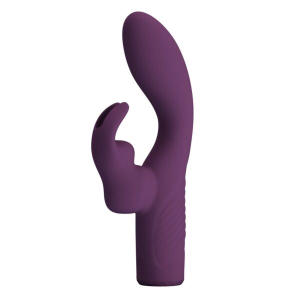 Vibratore rabbit Pretty Love Olivia in silicone viola, con il suo braccio per il clitoride