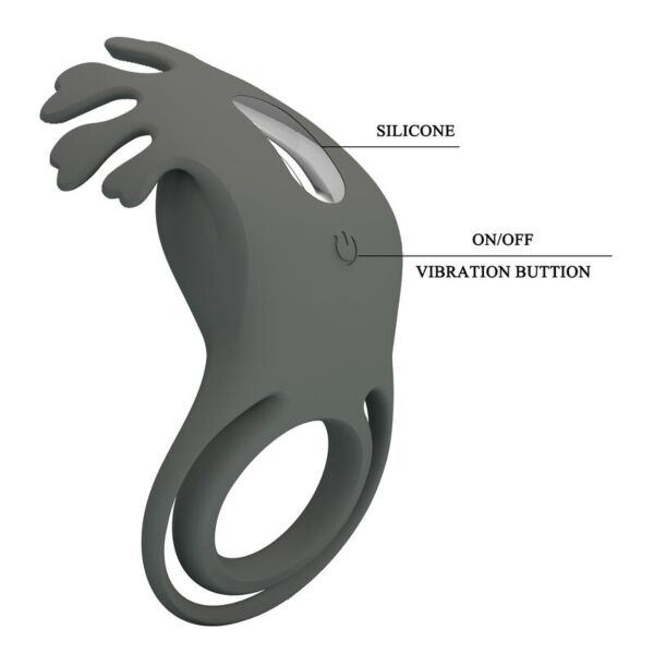 Anello fallico Pretty Love Master Ring nero, con il suo stimolatore superiore a punte flessibili
