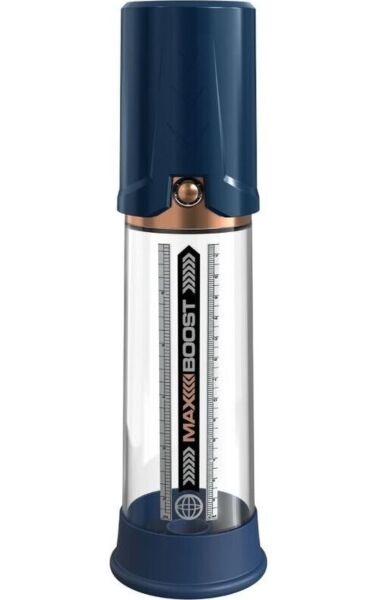Pompa per pene Pump Worx Max Boost con tubo trasparente, righello e pistone integrato