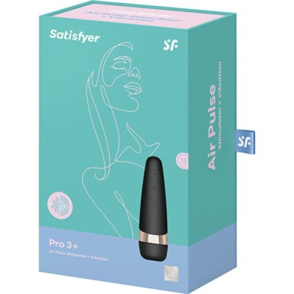 Succhiaclitoride Satisfyer Pro 3+ nero con dettagli in oro rosa