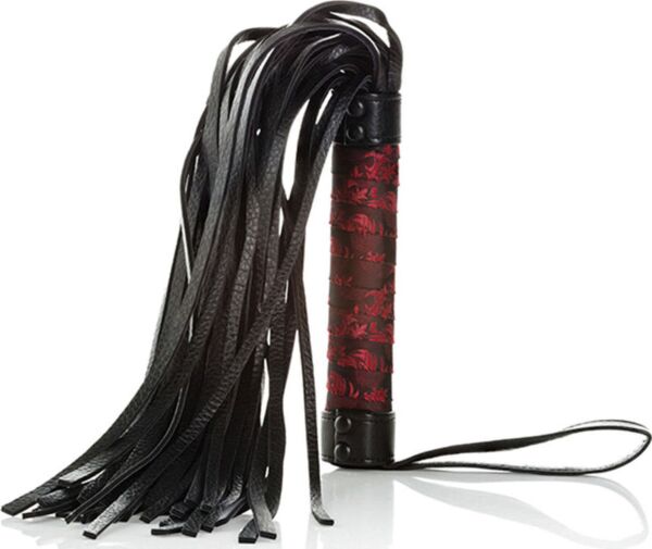 Frusta a frange CalExotics Scandal Flogger, rossa e nera