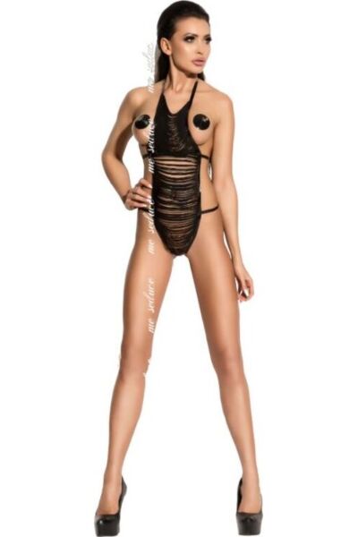 Teddy lingerie Me-Seduce Samantha, con cinturini, in nero