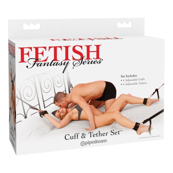 Set bondage Pipedream Fetish Fantasy Cuff & Tether Set, con polsini, cavigliere e legature in nylon