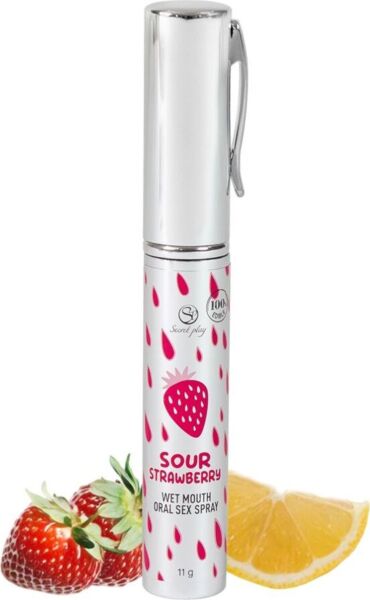 Spray per sesso orale Secret Play nei gusti Fragola acida e Menta rinfrescante